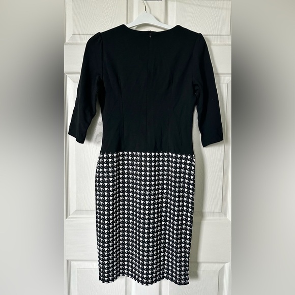 Homeyee Black/White Houndstooth Pattern Dress Size L (8) NWT - Picture 3 of 9